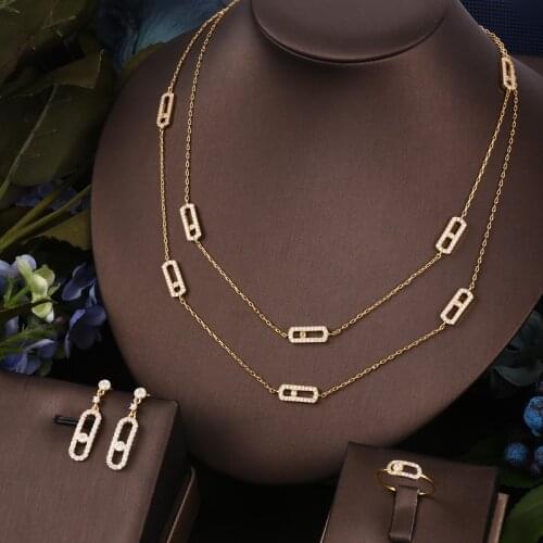 Bridal Zirconia Full Jewelry Sets For Women Party, Luxury Dubai Nigeria CZ Crystal Wedding Jewelry Sets