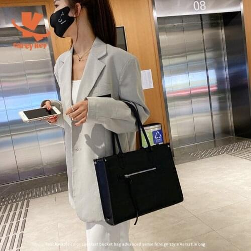 CAREY KAY Women High-Quality Stone Tote Bags Female 2021 New Fashion Office Lady Handbags White Zipper Tassel Shoulder Solid Bag