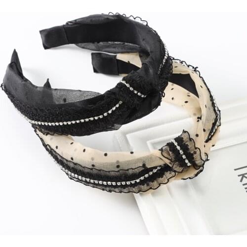 Haimeikang Knotted Rhinestone Hair Accessories Hair Band Women Wide Bezel Hair Hoop Fashion Ladies Headbands Hair Accessories