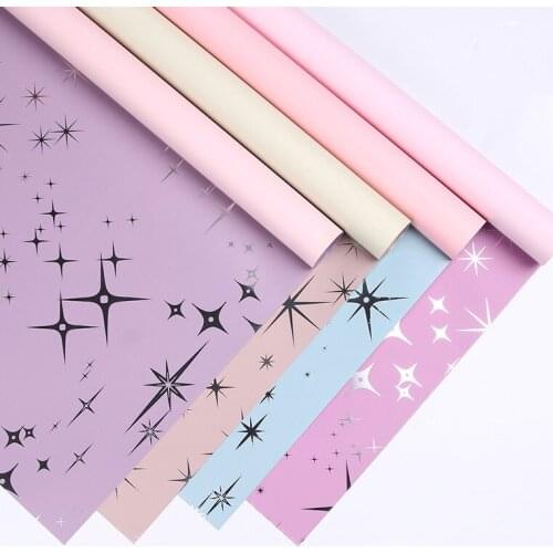 Starry Sky Flower Wrapping Paper Double Sided Waterproof Ouya Wrapping Paper Floral Bouquet Material Rose Gift Packing Material