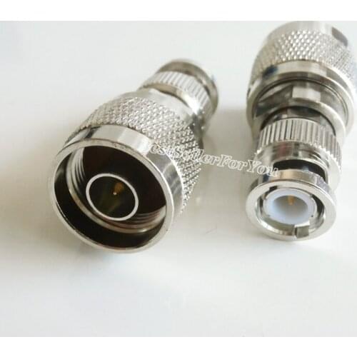 1Pcs N Type Male Plug To Connector BNC Male Plug Straight RF Coaxial Connector Copper Adapter