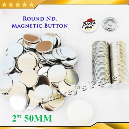 2" 50mm 100 Sets Strong Nd. Magnetic Button Supply Materials for NEW Professional Badge Button Maker