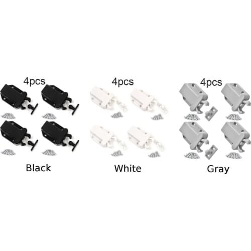 4PC Push Open Catch Door Latch Kitchen Cabinet Touch Release Drawer Cupboard Lock Latches Bolts Self Locking Door Suction Home