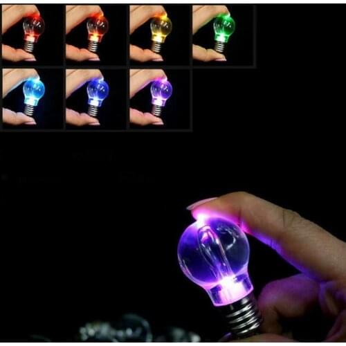 500pcs Colorful changed LED bulb keychains key Holder flashlight beads keyring lovers bulb key chain Wedding favor Gifts SN2310