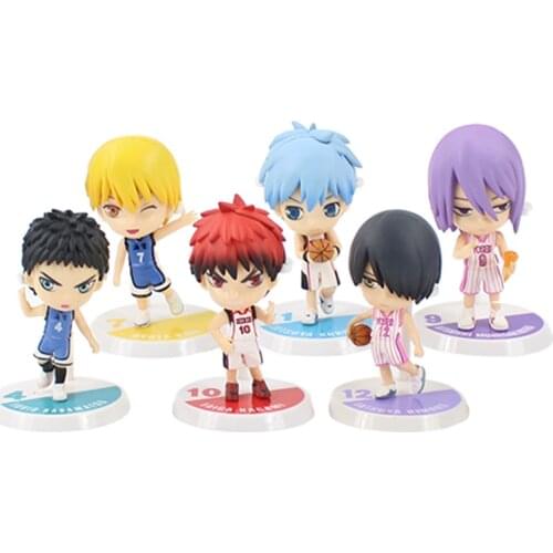 6Pcs/Set Anime Kurokos Basketball Kuroko no Basuke PVC Action Figure tetsuya Basket Collection Model Toy Doll