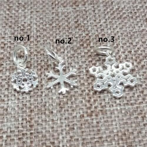 925 Sterling Silver Snowflake Charms Snow Flake Winter Pendants for Bracelet Necklace Earring