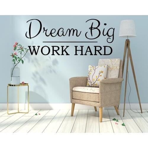 Dream Big work hard office Decals phrase Vinyl Wall Sticker For Office Room Wall Decor Quote wallpaper vinilo decorativo fraae