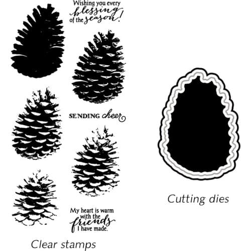 AZSG Mature Pineal Nut fruit Clear Stamps For DIY Scrapbooking/Card Making/Album Decorative Silicon Stamp Crafts