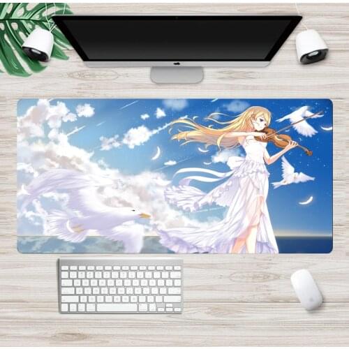 April Is Your Lie 90x40 Cm Large Mouse Pad KawaiiDecorationGamer Computer Keyboard Desk Pad XL Anime Mouse Pad Gamer Accessories