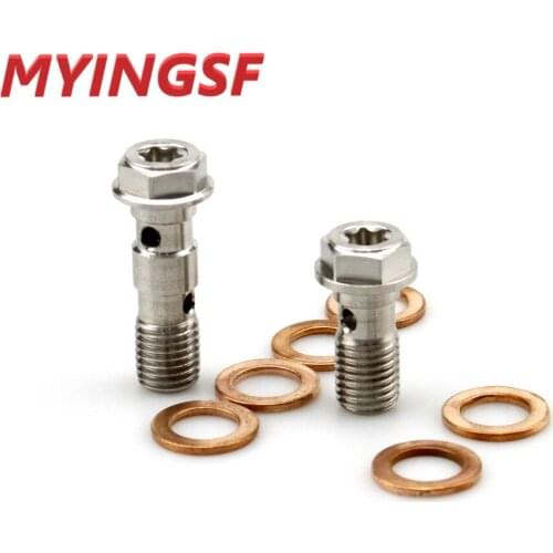 Banjo Bolts Front/Rear Brake Master Cylinder Screw Brake Hose Caliper Bolt Hydraulic Clutch Screw M10 x 1.25 10mm Motorcycle