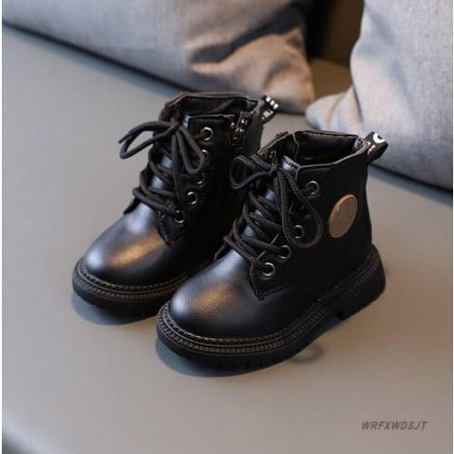 Children Boots For Girls Kids Martin Boots Spring Autumn PU Leather Boys Casual Shoes waterproof Short Boots