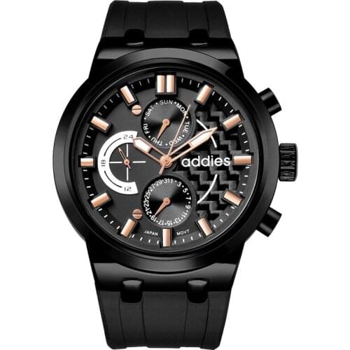Luxury brand mens sports watches mens classic calendar waterproof watch black genuine leather mens quartz clock 2019