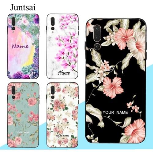 FLORAL PERSONALISED NAME Rose Flowers Case For Huawei P30 P40 Pro P10 P20 Lite Mate 10 20 30 Lite P Smart 2019 Z