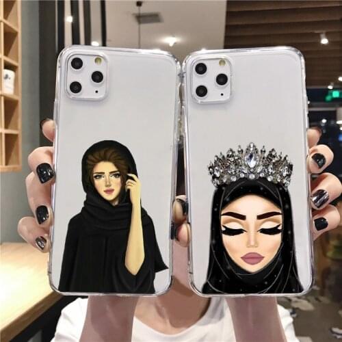 Muslim Islamic Eyes Arabic Hijab Girl TPU soft Phone Case for iPhone 12pro 11Pro Max X XR 11 XS Max 8 7 6Plus SE 12mini 12
