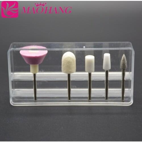 MAOHANG 1set (5pcs/set) Nail Art Electric Drill Accessories Professional Nail Beauty Treatment tools Ceramic Nail Drill bits