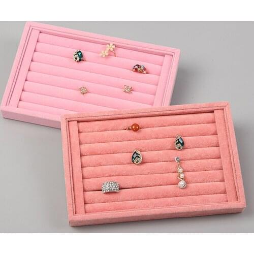 1Pc Flannel Rings Storage Boxes Jewelry Box Display Holder Stand, Earring Tray Storage Case Studs Jewelry Container Ornaments