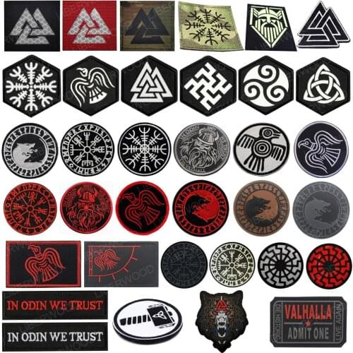 IR Infrared Reflective Viking Wolf Patch PVC VALHALLA Admit One Pirate Live Again Die Historic Tactical Badge Applique