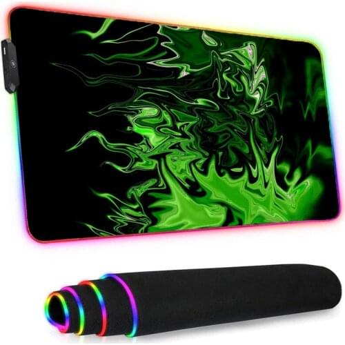 Anime Tattoo Genshin Impact Mat Led Mousepad Rgb Tiger Gaming Company Longteng Dedales Gamer Luminous Rug Magic Battle Longteng