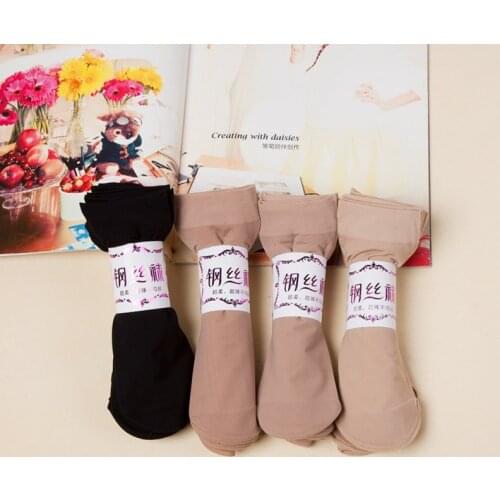 Summer fashion womens ultra-thin transparent socks 10 pairs of pure color crystal glass stockings beautiful stretch short socks