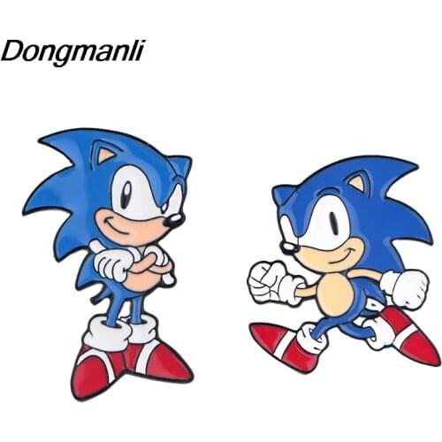 LT296 Hedgehog Cute Anime Enamel Pins Badge Brooch Backpack Bag Collar Lapel Decoration Jewelry Gifts for Friends