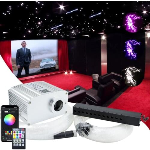 Twinkle 10W RGBW Fiber Optic Star Ceiling light kit 3-4M Optic Fiber Smart Bluetooth APP Music Control Shooting Meteor Effect