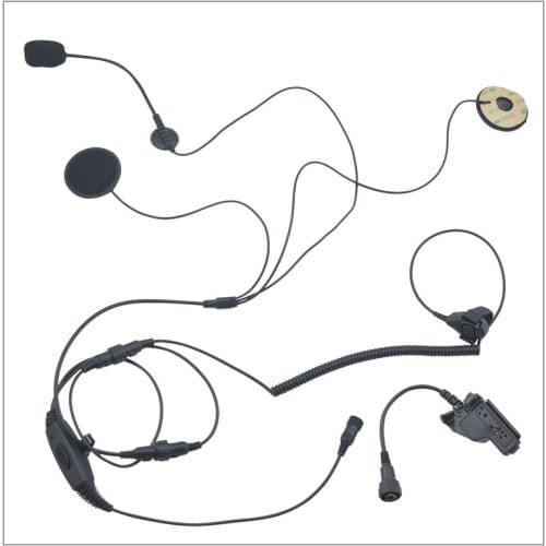 Motocycle helmet(Open-faced Helmet) headset with Finger PTT + Mini Din Plug 44-HT for Motorola HT1000 XTS3000 MTS2000 MTX8000