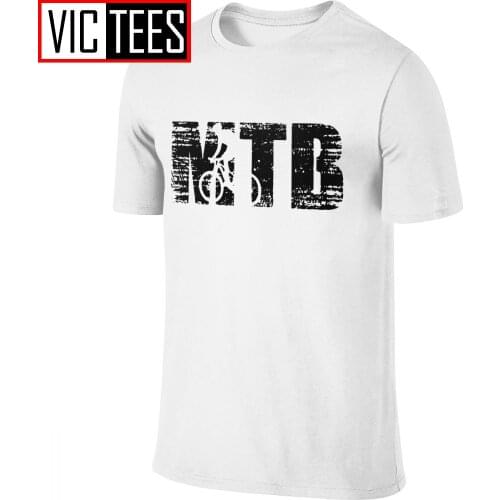 Men Front and Back Tshirt MTB Mountain Bike T Shirt 2020 Vintage Letter Two Sides Pure Cotton Print Tee Shirting