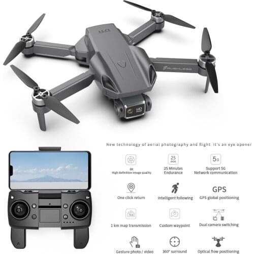 2021 New GPS Drone with 4K Camera 5G WIFI FPV Mini Quadcopter Brushless Motor flight 25 min RC Helicopters VS L900PRO SG108 Toys