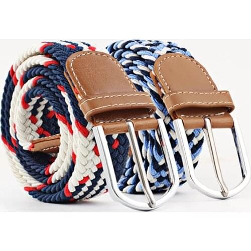 60 Colors Men Women Casual Knitted Pin Buckle Woven Belt All-match Elastic Punk Stretch Belts Waist Strap Harajuku Waistband