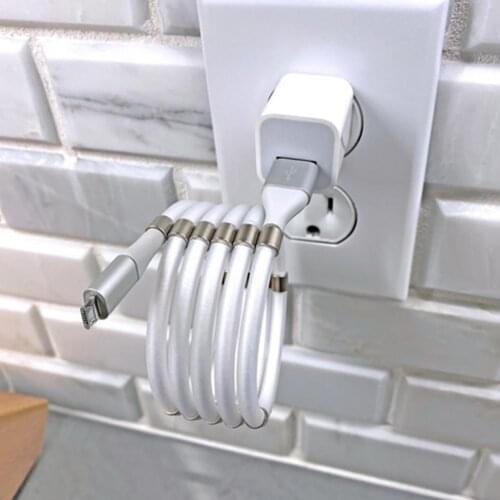 Storage Data Cable Durable Sturdy Magnet Adsorption USB Cable for Android White