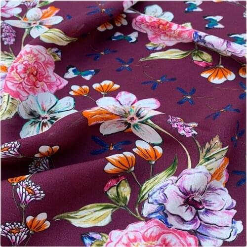 Width 44" Simple Comfortable Soft Silk Fabric By The Half Yard For Shirt Dress Material