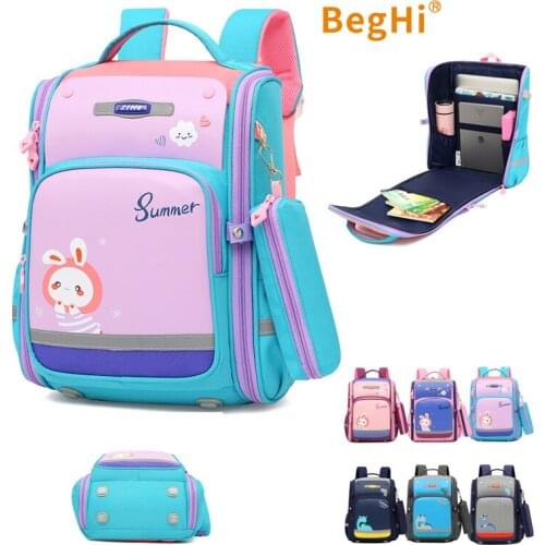 School Bag Primary School Backpack Preschool Kids Bag Waterproof Ergonomic Spine Protection Bagpack Satchel Cartoon JW2087