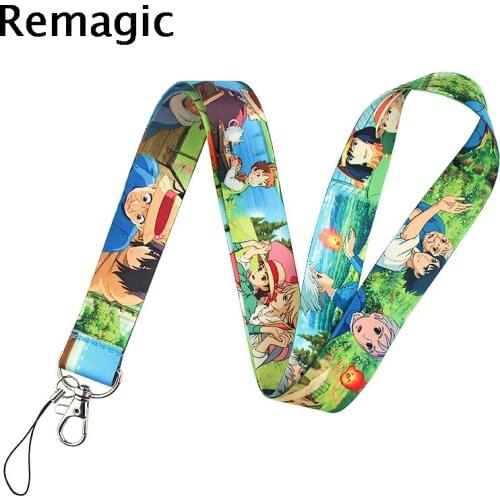 20pcsHowls Moving Castle Lanyard for Keys Phone Cool Neck Strap Lanyard for Camera Whistle ID Badge Cute webbings ribbons Gifts