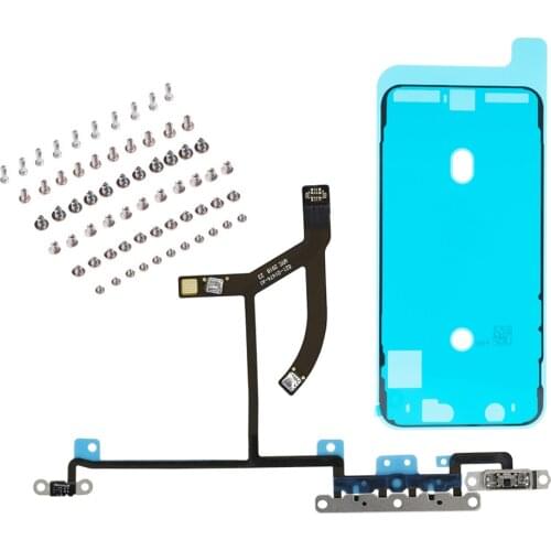 Power Flex With Metal Parts For iPhone 7 8 Plus X XR XS MAX Full Screws Waterproof Adhesive Volume Button Switch Key Flex Cable