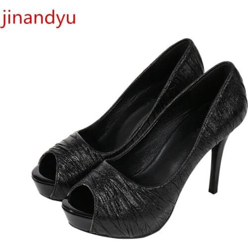 Pumps Women Shoes14cm High Heels Sexy Sandals Fashion Peep Toe Ladies Heels Slip on Shoes for Women Black Shoes Woman Pumps