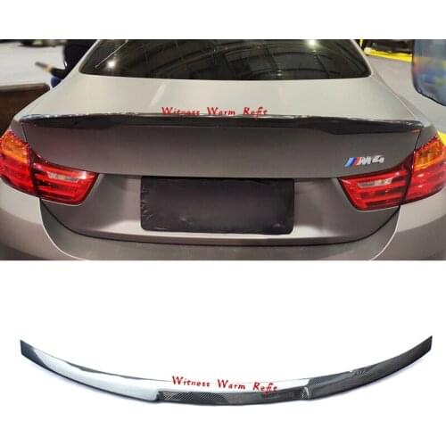Carbon Fiber Rear Spoiler Trunk Wing for BMW 4 Series 2-door Coupe M4 F82 2014 + Tail Boot Lip Spoiler Splitter