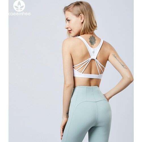 CAEEMHEE Women Sports Bra Crop Top New Fabric Skin-friendly Wider Straps Gym Top Solid Color Sexy Sport Wear Outdoor Active Bras