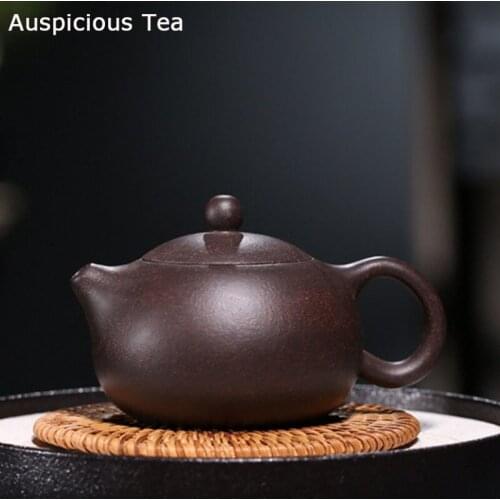 190ml Yixing Purple Clay Xishi Teapots Raw Ore black gold sand Tea Pot Zisha Ball hole filtration Kettle Tea ceremony Drinkware