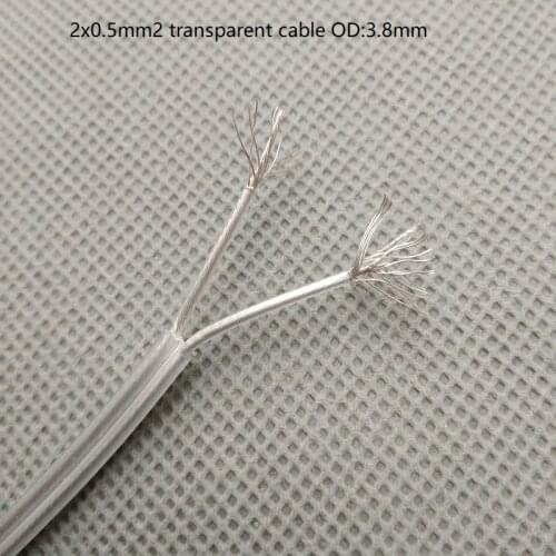 2*0.5mm(20AWG) power cord electric cable transparent round cable for amps electrical wire pendant lighting accessories