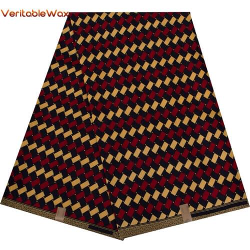 2020 African Fabric Wax Prints VeritableWax Polyester Guaranteed High Quality Soft Pagne Nigeria Ankara Printed 6 Yard FP6384