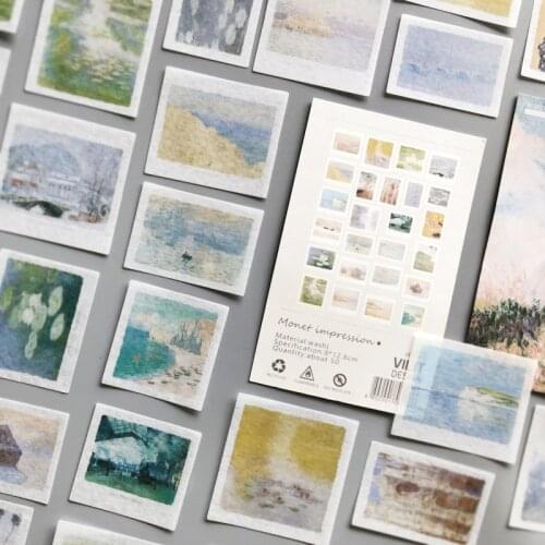 50 pcs/lot monet impression Journal Decorative Stickers Scrapbooking Stick Label Diary Album painting stationery Stickers