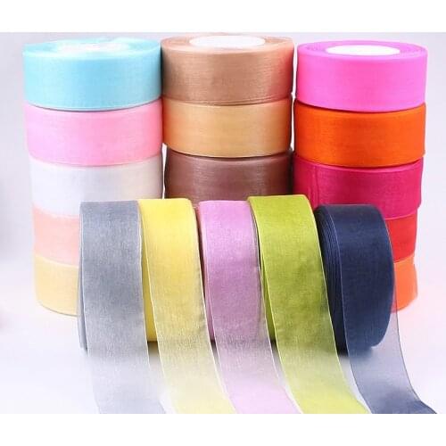 50 Yards/roll) 40mm Organza Ribbon Gift Wrapping Wedding Party Decoration Christmas Ribbons DIY Handmade Crafts White Ribbon