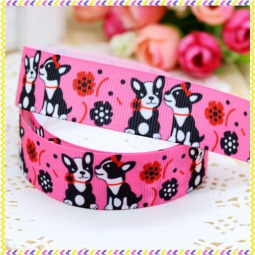 7/8'' Free shipping dog printed grosgrain ribbon headwear hair bow diy party decoration wholesale OEM 22mm B498