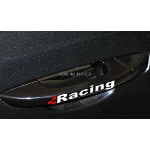 Aliauto 4 x Racing Car Door Handle Stickers Window Shield Decal Accessories For VW Volkswagen Golf 6 Polo Sagitar Tiguan Toyota