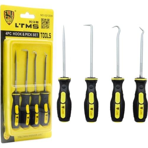 ATDIAG Straight/Offset/90 Degree/O-Ring Hook Pick 4pcs/set Extra Long Hook And Pick Car Automotive Set Seal Remover Tool