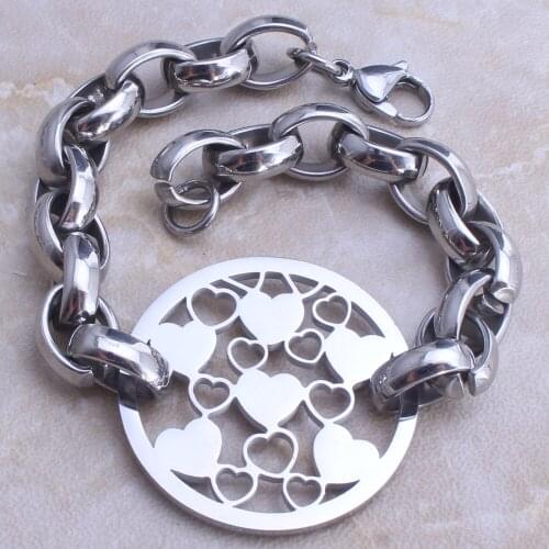 Chain Bracelet Heart Stainless Steel Fahion Jewelry For Man & Woman Bijoux Acier Inoxidable Femme Joyas Jewels Store BJ210001