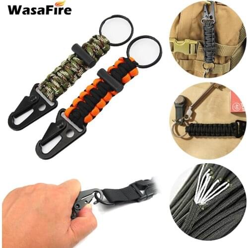 Outdoor Climbing Keychain Car Keychain Tactical Survival Tool Military Paracord Cord Rope Carabiner Lanyard Backpack Buckle