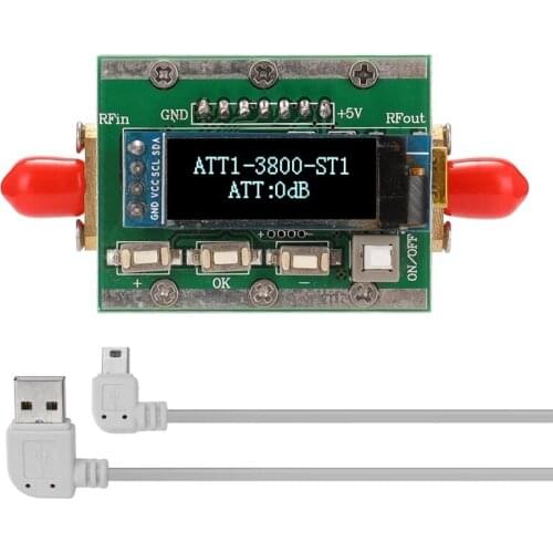 1MHZ-3800MHz RF Attenuator Control Digital Programmable 0-31dB Adjustable Step 1dB PC Controllable for Ham Radio Amplifier