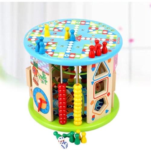 Children Early Educational Toys Multifunctional Box Magnetic Fishing Geometry Shape Blocks Matching Animal Cognition Beads Gear