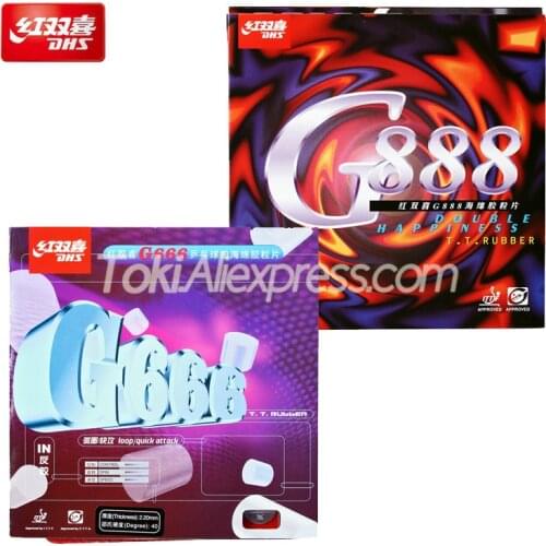 DHS G666 G888 Table Tennis Rubber (Sticky Backhand) Pips-in Original DHS G666 G888 Ping Pong Sponge